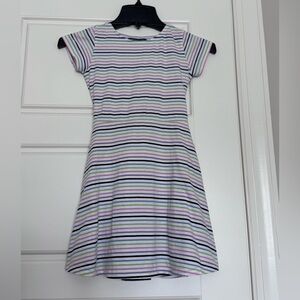 Duffield Lane Girls 100% Cotton Multi-Stripe Dress - Size 8 (Small Fit)